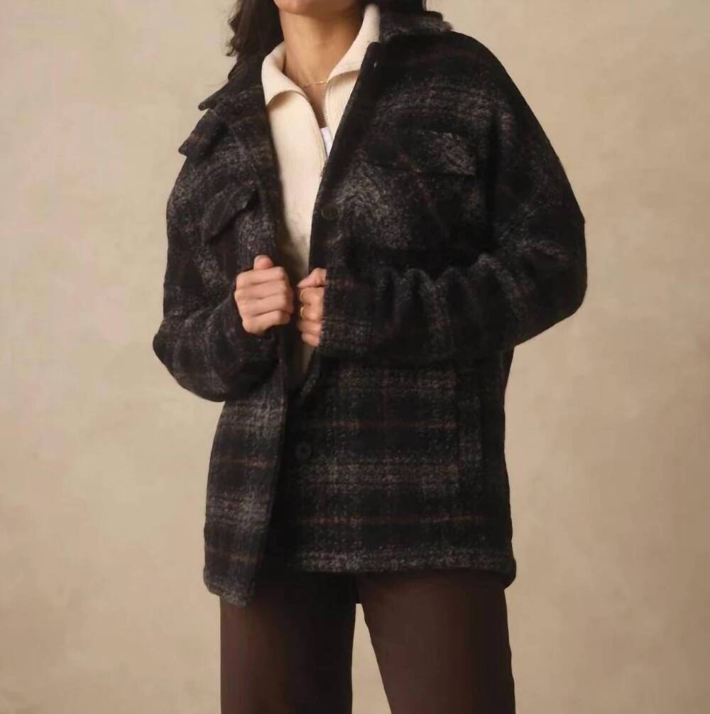 NEW THE NORMAL BRAND women's logan lodge jacket in shadow plaid
